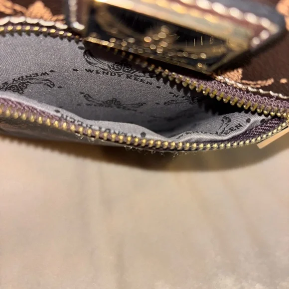 Wendy Keen Brown Belt Bag w Metallic Accents - Picture 5 of 5